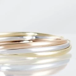 Bracelet Jonc Catalin 3 Fils Flexibles Or Tricolore -Bijouterie primée. B3BF3W0316 view2