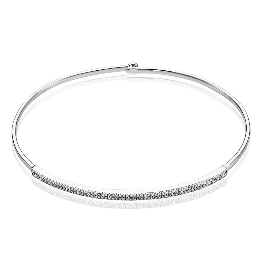 Bracelet Jonc Hermia Blanc Diamant Blanc 3 Bracelet Jonc Hermia Blanc Diamant Blanc