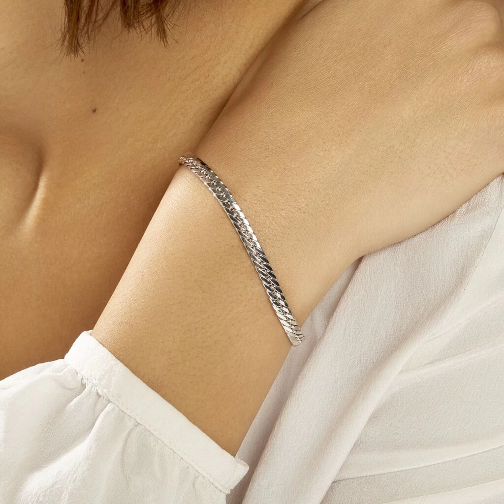 Bracelet Izel Maille Anglaise Or Blanc 7 Bracelet Izel Maille Anglaise Or Blanc – Image 5