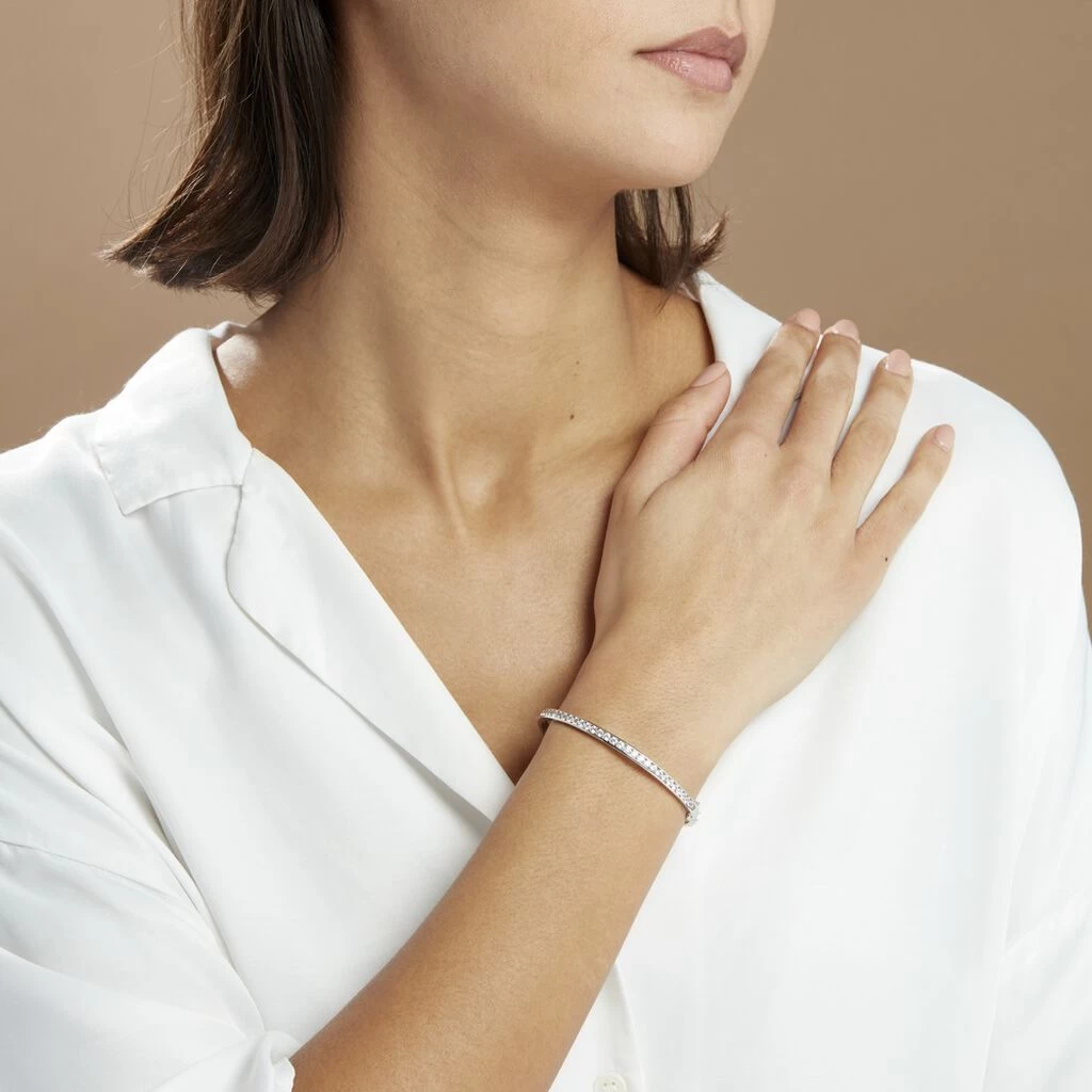 Bracelet Jonc Alane Or Blanc Oxyde De Zirconium 6 Bracelet Jonc Alane Or Blanc Oxyde De Zirconium – Image 4