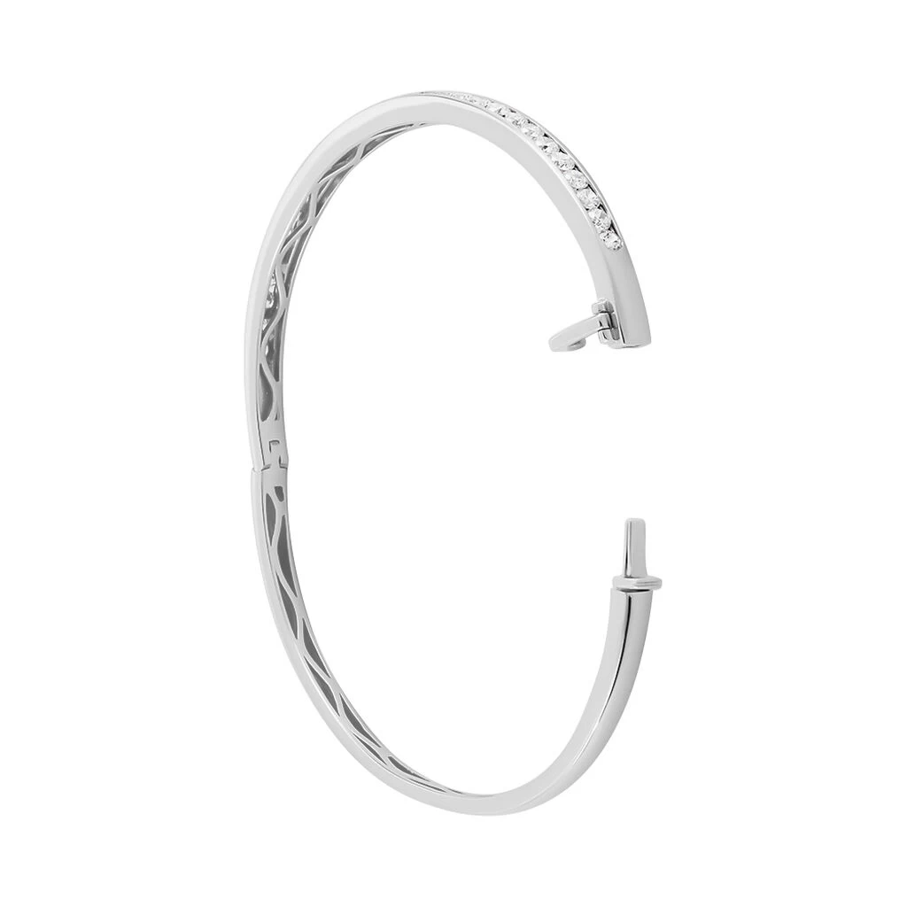 Bracelet Jonc Alane Or Blanc Oxyde De Zirconium 4 Bracelet Jonc Alane Or Blanc Oxyde De Zirconium – Image 2