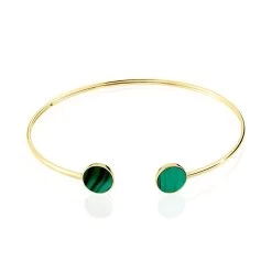 Bracelet Jonc Heida Or Jaune Malachite