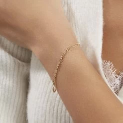 Bracelet Cameo Maille Alternee 1/3 Or Jaune -Bijouterie primée. B3BFJW0468 model0