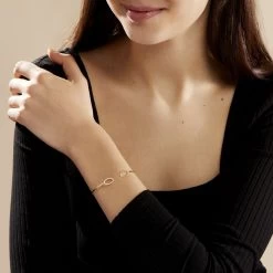 Bracelet Jonc Seth Or Jaune Oxyde De Zirconium -Bijouterie primée. B3BFJZW098 model0