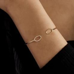 Bracelet Jonc Seth Or Jaune Oxyde De Zirconium -Bijouterie primée. B3BFJZW098 model1