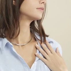 Collier Jen Tresse 6 Fils Or Tricolore -Bijouterie primée. B3CF3W0365 model0