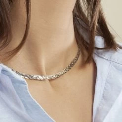 Collier Jen Tresse 6 Fils Or Tricolore -Bijouterie primée. B3CF3W0365 model1