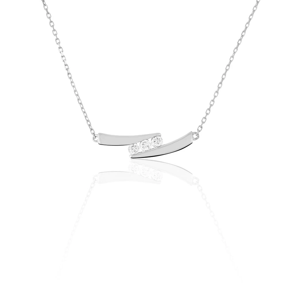 Collier Galya Or Blanc Diamant 3 Collier Galya Or Blanc Diamant