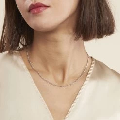 Chaîne Cameo Maille Alternee 1/3 Or Blanc -Bijouterie primée. B3CFBW0340 model0