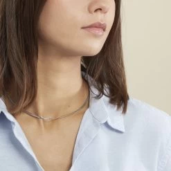 Collier Tamsinae Maille Anglaise Or Blanc -Bijouterie primée. B3CFBW0341 model0 1