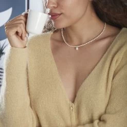 Collier Stella-rose Or Jaune Perle De Culture -Bijouterie primée. B3CFJU2010 model0