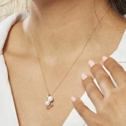 Collier Wandula Or Jaune Perle De Culture Et Diamant -Bijouterie primée. B3CFJU2055 model1