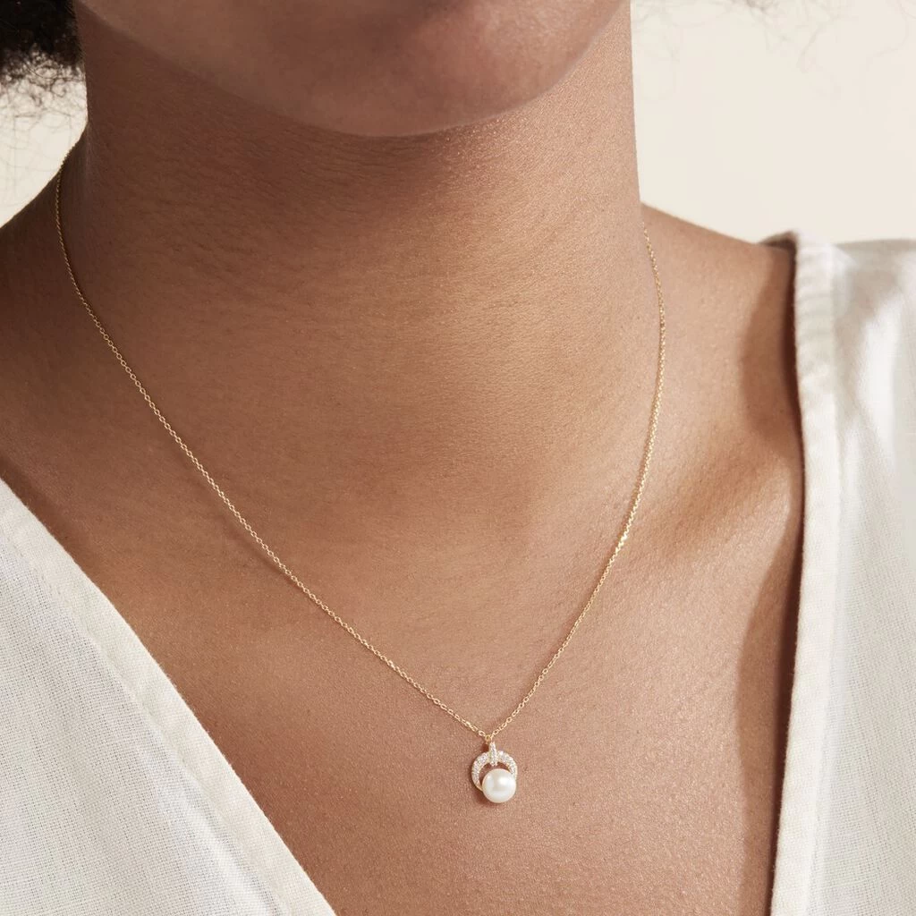 Collier Aloys Or Jaune Perle De Culture Et Oxyde De Zirconium 6 Collier Aloys Or Jaune Perle De Culture Et Oxyde De Zirconium – Image 4