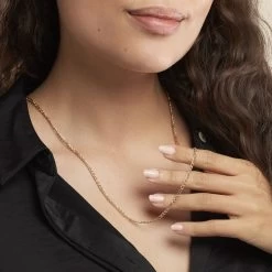 Chaîne Cameo Maille Alternee 1/3 Or Jaune -Bijouterie primée. B3CFJW0563 model0