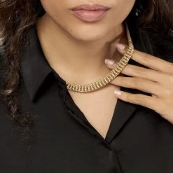 Collier Maille Americaine Chute Or Jaune -Bijouterie primée. B3CFJW0829 model0