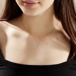 Collier Terrie Or Jaune Calcedoine Et Oxyde De Zirconium -Bijouterie primée. B3CFJXO005 model0