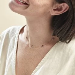 Collier Cressida Or Jaune Amethyste Violet -Bijouterie primée. B3CFJYI192 model0