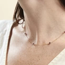 Collier Cressida Or Jaune Amethyste Violet -Bijouterie primée. B3CFJYI192 model1