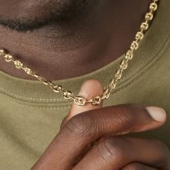 Collier Or Jaune Maille Grain De Café 12 Collier Or Jaune Maille Grain De Café -Bijouterie primée. B3CHJW0134 model1