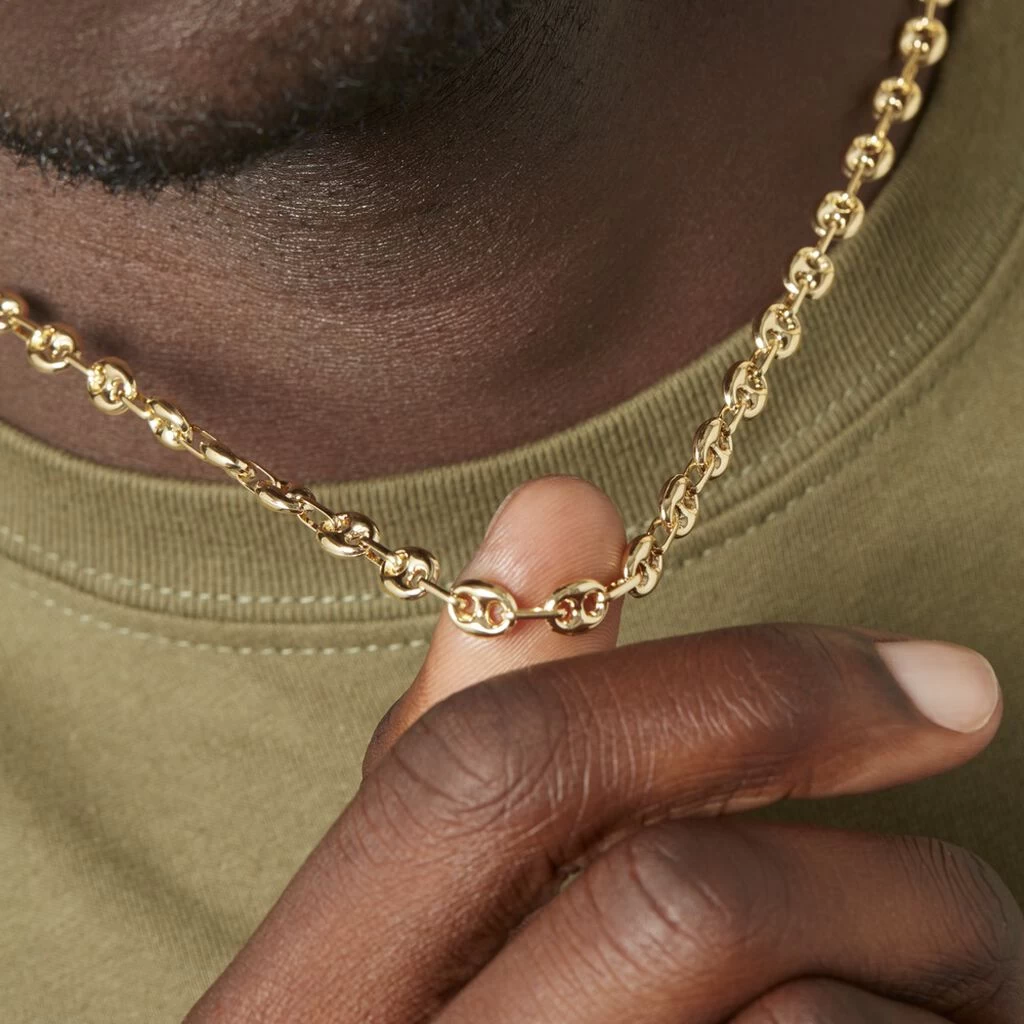 Collier Or Jaune Maille Grain De Café 7 Collier Or Jaune Maille Grain De Café – Image 5