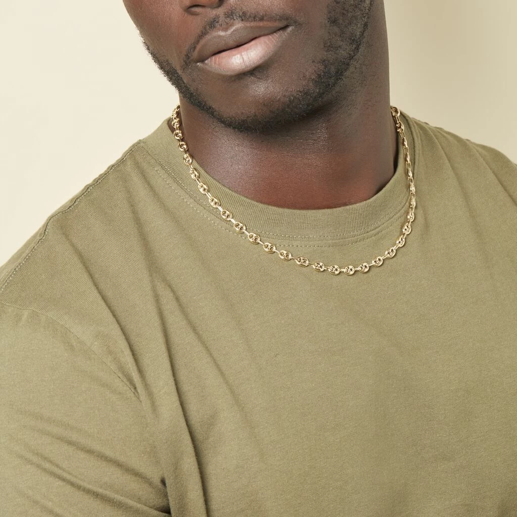 Collier Or Jaune Maille Grain De Café 8 Collier Or Jaune Maille Grain De Café – Image 6