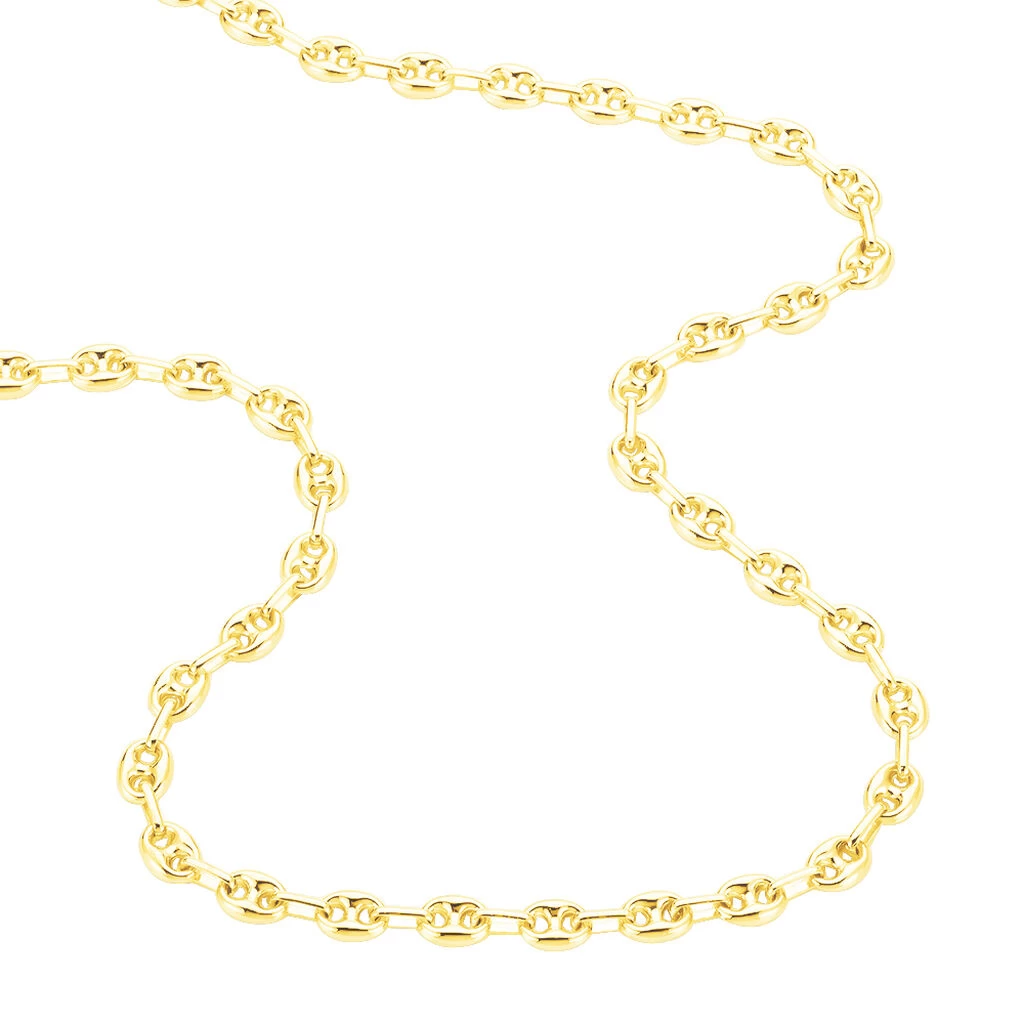Collier Or Jaune Maille Grain De Café 5 Collier Or Jaune Maille Grain De Café – Image 3