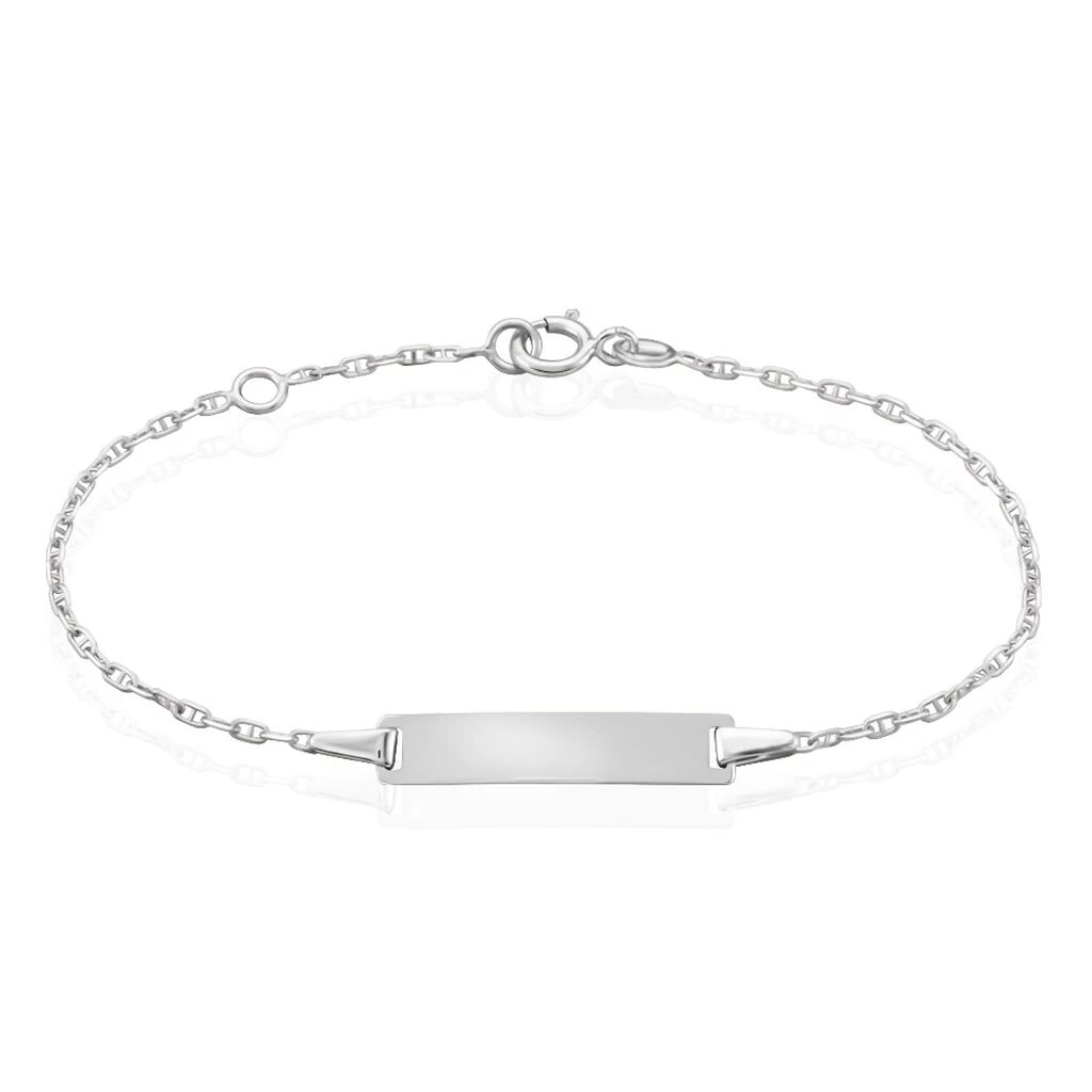 Bracelet Identité Marie-isabel Maille Forçat Or Blanc 3 Bracelet Identité Marie-isabel Maille Forçat Or Blanc