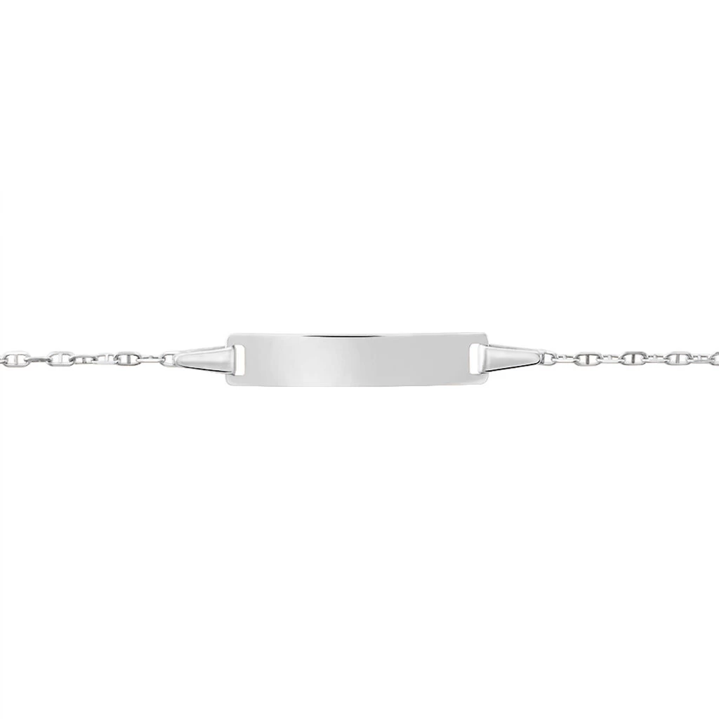 Bracelet Identité Marie-isabel Maille Forçat Or Blanc 4 Bracelet Identité Marie-isabel Maille Forçat Or Blanc – Image 2