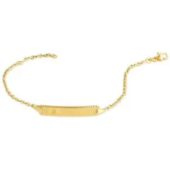 Bracelet Identité Maille Forçat Or Jaune -Bijouterie primée. B3IEJW0028 view1