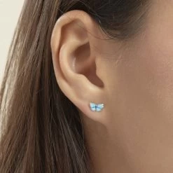 Boucles D'oreilles Puces Sulivia Papillon Or Jaune -Bijouterie primée. B3OEJWB471 model0