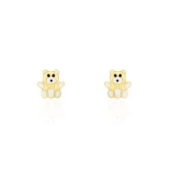 Boucles D'oreilles Puces Mae Ourson Or Jaune