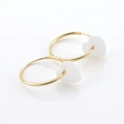 Creoles Or Jaune Vicenze Nacre -Bijouterie primée. B3OEJX2002 view2