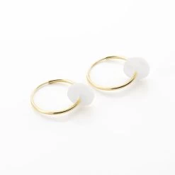 Creoles Or Jaune Vicenze Nacre -Bijouterie primée. B3OEJX2003 view2