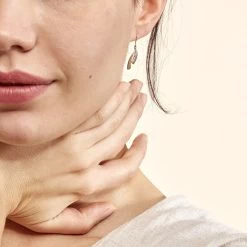 Boucles D'oreilles Pendantes Aube Or Bicolore Diamant -Bijouterie primée. B3OF2DW132 model0