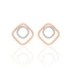 Boucles D'oreilles Pendantes Artahe Carree Or Bicolore