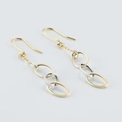 Boucles D'oreilles Pendantes Lucette Or Bicolore 8 Boucles D'oreilles Pendantes Lucette Or Bicolore -Bijouterie primée. B3OF2W0382 view2