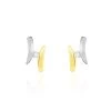 Boucles D'oreilles Pendantes Ascagne Or Bicolore Oxyde De Zirconium