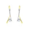 Boucles D'oreilles Pendantes Formev Or Bicolore Oxyde De Zirconium