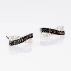 Boucles D'oreilles Puces Alric Or Blanc Diamant -Bijouterie primée. B3OFBDD220 view2