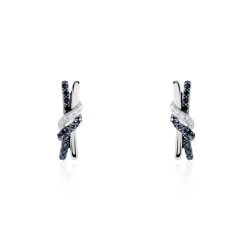 Boucles D'oreilles Puces Marina Or Blanc Diamant