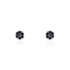 Boucles D'oreilles Puces Teani Or Blanc Diamant