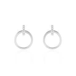 Boucles D'oreilles Puces Melissande Or Blanc Diamant