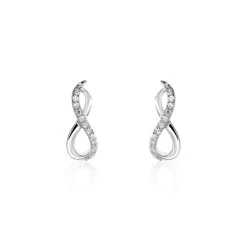 Boucles D'oreilles Puces Osanna Or Blanc Diamants