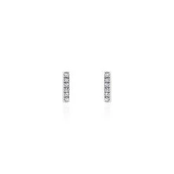 Boucles D'oreilles Puces Aprhodisia Or Blanc Diamant Blanc