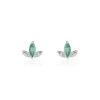 Boucles D'oreilles Puces Or Blanc Febe Emeraude Diamant -Bijouterie primée. B3OFBEV083 master