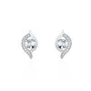 Boucles D'oreilles Lydia Or Blanc Topaze Oxyde