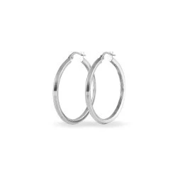 Créoles Ilana Or Blanc -Bijouterie primée. B3OFBW0085 view1