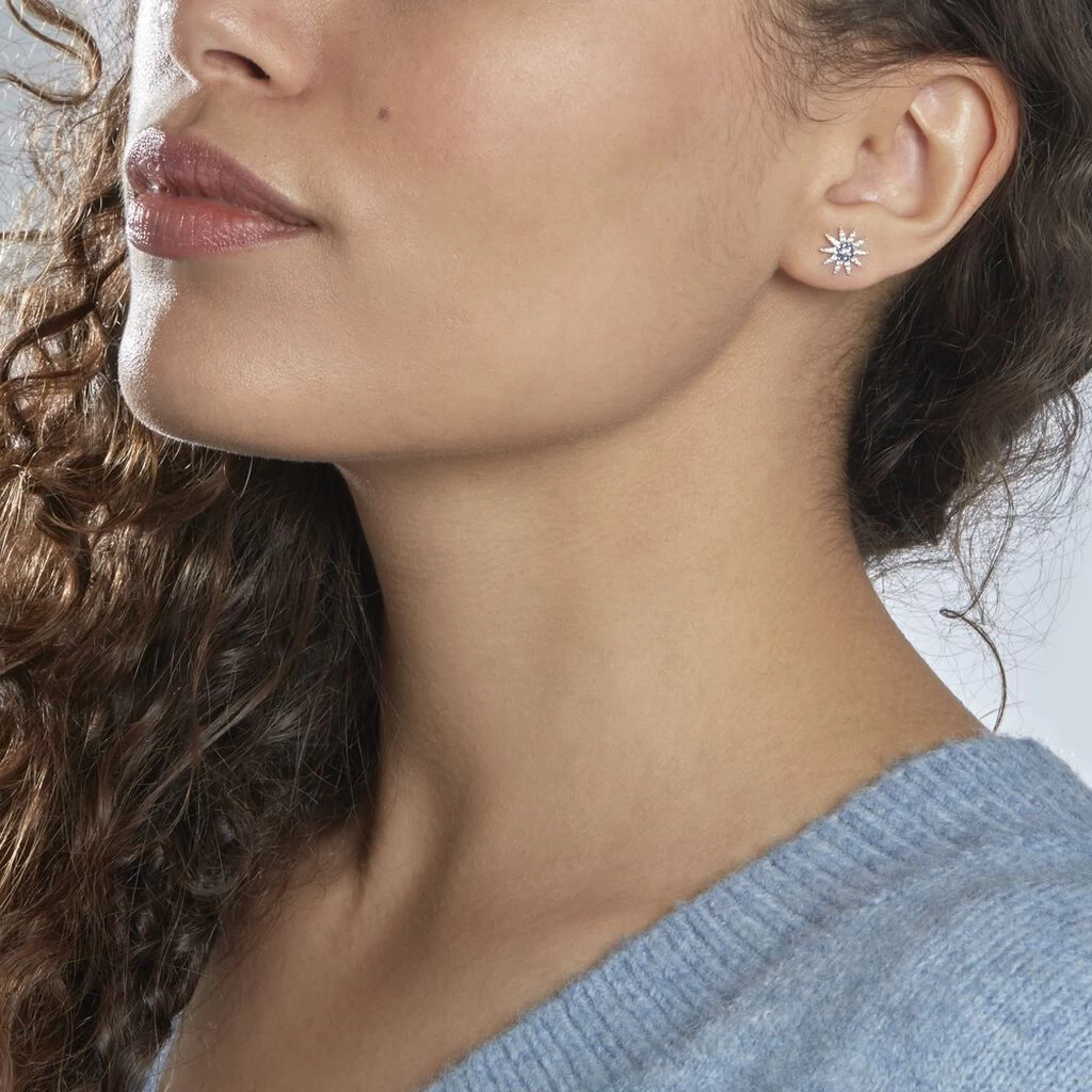 Boucles D'oreilles Dépareillées Bekhta Or Blanc Oxyde De Zirconium 5 Boucles D'oreilles Dépareillées Bekhta Or Blanc Oxyde De Zirconium – Image 3