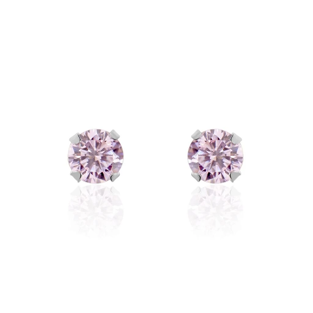 Boucles D'oreilles Puces Or Blanc Oxydes De Zirconium 3 Boucles D'oreilles Puces Or Blanc Oxydes De Zirconium