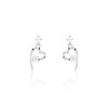Boucles D'oreilles Puces Romance Or Blanc Oxyde De Zirconium